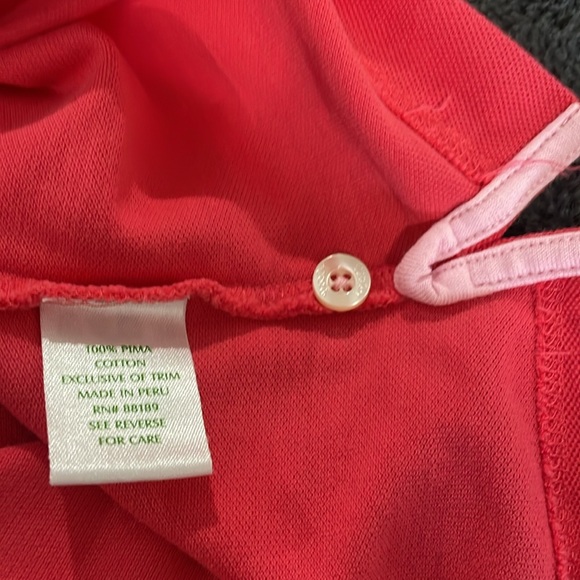 Lilly Pulitzer Women’s Short sleeve 2 button Polo Shirt-Size Large-Salmon color - Picture 6 of 6